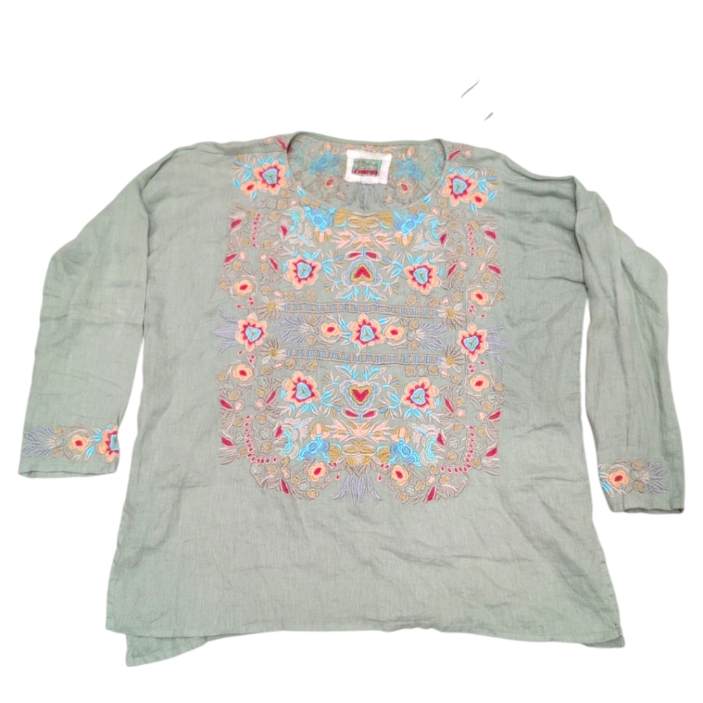Johnny Was Multicolor Embroidered Top Small - Picture 2 of 5